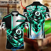 BlueJose Billiards 8 Ball Flame Mascot Geometric Sport Graphic Personalized Name, Team Name Unisex Shirt (6 Colors)