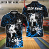 BlueJose Bowling & Pins Pitbull Strike Power Splash Customized Name, Team Name 3D Shirt (4 Colors)