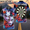 BlueJose Darts Gothic Mask Roses Dartboard Art Multicolor Options Personalized Name Shirt (4 Colors)