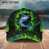 BlueJose Fishing Green Flame Brick Wall Personalized Name Classic 3D Cap Personalized Cap (13 Breeds)