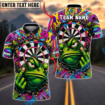 BlueJose Darts Frog Graffiti Dartboard Colorful Street Art Personalized Name Shirt