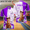 BlueJose Bowling Cat Cute Sunglasses Kitten Customized Name, Team Name 3D Shirt (4 Colors)