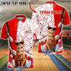 BlueJose Bowling Cat Cute Sunglasses Kitten Customized Name, Team Name 3D Shirt (4 Colors)