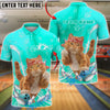 BlueJose Bowling Cat Cute Bandana Kitten Customized Name, Team Name 3D Shirt (4 Colors)