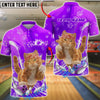BlueJose Bowling Cat Cute Bandana Kitten Customized Name, Team Name 3D Shirt (4 Colors)