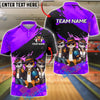 BlueJose Bowling Gangster Cat Crew Customized Name, Team Name 3D Shirt (4 Colors)