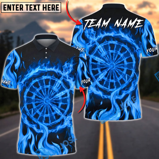 BlueJose Darts Flame Mystic Multicolor Options Personalized Name Shirt (4 Colors)
