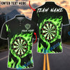 BlueJose Darts Neon Flame Dartboard Target Multicolor Options Personalized Name Shirt (4 Colors)