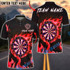 BlueJose Darts Neon Flame Dartboard Target Multicolor Options Personalized Name Shirt (4 Colors)