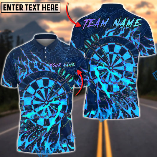 BlueJose Darts Fire Vintage Multicolor Options Personalized Name Shirt (4 Colors)