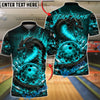 BlueJose Bowling & Pins Fire Dragon Lava Customized Name, Team Name 3D Shirt (4 Colors)
