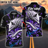 BlueJose Darts Aggressive White Wolf & Fiery Multicolor Options Personalized Name Shirt (4 Colors)