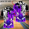 BlueJose Bowling & Pins Flame Splash Power Strike Customized Name, Team Name 3D Shirt (4 Colors)