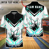 BlueJose Bowling And Pins White Energy Ball Design Customized Name, Team Name 3D Shirt (4 Colors)