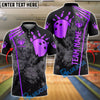 BlueJose Bowling And Pins Grunge Bowling Ball Team Style Customized Name, Team Name 3D Shirt (6 Colors)