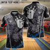 BlueJose Bowling And Pins Grunge Bowling Ball Team Style Customized Name, Team Name 3D Shirt (6 Colors)