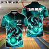 BlueJose Bowling Thunder Dragon Sit On Ball Customized Name, Team Name 3D Shirt (4 Colors)