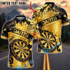 BlueJose Darts Gold Grunge Dartboard Graphic Personalized Name, Team Name Unisex Shirt (6 Colors)