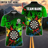 BlueJose Darts Color Splash Dartboard Graphic Personalized Name, Team Name Unisex Shirt (4 Colors)
