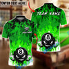 BlueJose Billiards Flame Angry 8 Ball Personalized Name Shirt (4 Colors)