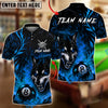 BlueJose Billiards 8 Ball Flame Flower Wolf Personalized Name Shirt (4 Colors)