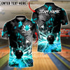 BlueJose Bowling And Pins Volcano Lava Explosion Lightning Customized Name, Team Name 3D Shirt (4 Colors)