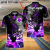 BlueJose Bowling And Pins Volcano Lava Explosion Lightning Customized Name, Team Name 3D Shirt (4 Colors)
