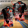 BlueJose Bowling And Pins Volcano Lava Explosion Lightning Customized Name, Team Name 3D Shirt (4 Colors)