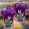 BlueJose Bowling And Pins Christmas Tree Holiday Snow Customized Name, Team Name 3D Shirt (4 Colors)