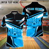 BlueJose Bowling And Pins Gold Metallic 3D Design Customized Name, Team Name 3D Shirt (6 Colors)