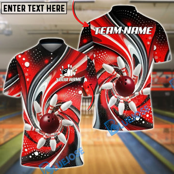 BlueJose Bowling And Pins Industrial Strike Explosion 3D Design Customized Name, Team Name 3D Shirt (4 Colors)