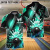 BlueJose Bowling And Pin Gold Metallic Luxury Pattern Customized Name, Team Name 3D Shirt (6 Colors)
