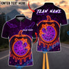 BlueJose Darts Halloween Pumpkin Dartboard Neon Glow Personalized Name, Team Name Unisex Shirt (4 Colors)