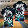 BlueJose Bowling White Tiger Strike Customized Name, Team Name 3D Shirt (4 Colors)