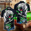 BlueJose Billiards 8-Ball White Tiger Claw Slash Design Customized Name, Team Name 3D Shirt (4 Colors)