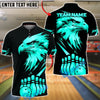 BlueJose Bowling Golden Eagle Black Background Customized Name, Team Name 3D Shirt (6 Colors)
