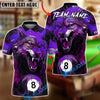 BlueJose Billiards 8-Ball Blood Wolf Design Personalized Name, Team Name Unisex Shirt (4 Colors)