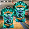 BlueJose Bowling Ten Pin Laugh Neon Design Customized Name, Team Name 3D Shirt (4 Colors)