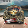 BlueJose Fishing American Flag Sunrise Farm Scene Camo Custom Name 3D Cap (12 Breeds)