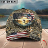 BlueJose Fishing American Flag Sunrise Farm Scene Camo Custom Name 3D Cap (12 Breeds)
