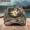 BlueJose Fishing American Flag Sunrise Farm Scene Camo Custom Name 3D Cap (12 Breeds)