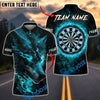 BlueJose Darts Wolf Head Fire Eye Dartboard Personalized Name, Team Name Unisex Shirt (4 Colors)