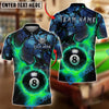 BlueJose Billiards 8 Ball Lava Cracked Fire Personalized Name, Team Name Unisex Shirt (4 Colors)