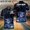 BlueJose Bowling And Pins Cyber Mecha Bear Customized Name, Team Name 3D Shirt (4 Colors)