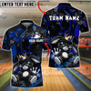 BlueJose Bowling And Pins Cool Bunny King Cartoon Customized Name, Team Name 3D Shirt (4 Colors)