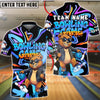 BlueJose Bowling And Pins Cool Bear Cartoon Graffiti Style Customized Name, Team Name 3D Shirt (4 Colors)