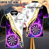 BlueJose Darts White Fire Smoke Golden Dartboard Multicolor Options Personalized Name Shirt (4 Colors)