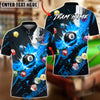 BlueJose Billiards 8-Ball Explosive Fire Effect Personalized Name, Team Name Unisex Shirt (6 Colors)
