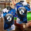 BlueJose Billiards Cracked 8 Ball Grunge Personalized Name, Team Name Unisex Shirt (4 Colors)