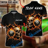 BlueJose Billiards Flaming 8 Ball Skull Black Personalized Name, Team Name Unisex Shirt (4 Colors)